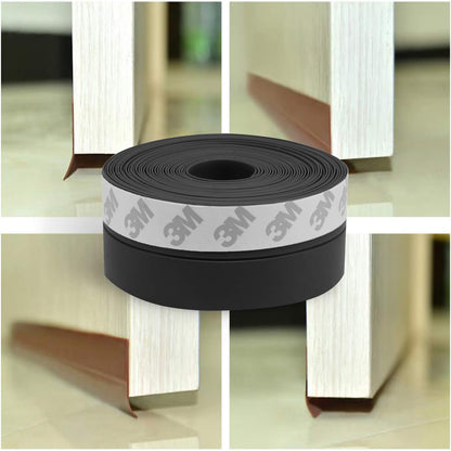 TAROSE Weather Stripping Door Seal, 33 Feet Long Transparent (Width 25mm) | Shower Door Seal Strip, Adhesive Silicone Tape, Door Draft Stopper, Blocks Drafts and Noise, for Doors & Windows