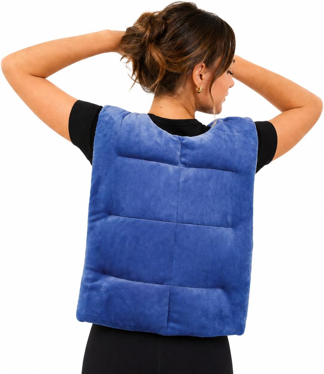 Herbal Concepts Aromatherapy Vest Shaped Microwaveable Wrap Made of Organic Flaxseed, Peppermint, & Lemon Grass for Back | Back Pack Relieves Stress & Pain | Available in Blue