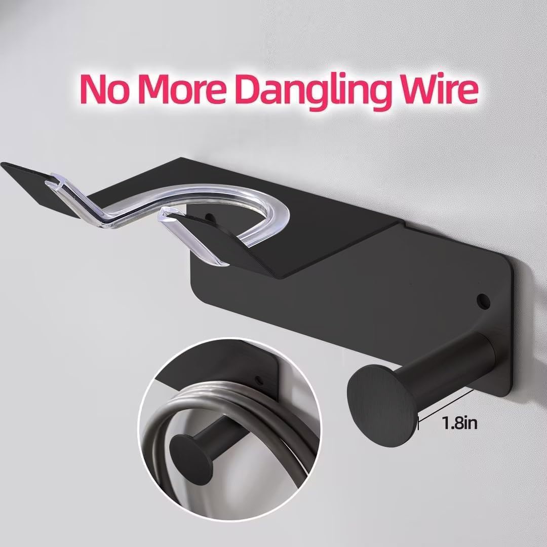 Hair Dryer Holder Wall Mounted, Stainless Steel Blow Dryer Holder for Bathroom, Hair Dryer and Straightener Holder Adhesive or Drilling, Hair Tool Organizer for Salon Barber Shops Banjekt