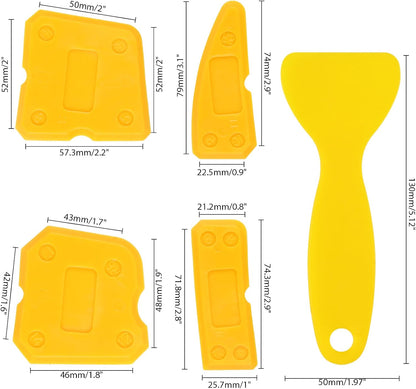 11Pcs Silicone Caulking Tools 3 in1 Grout Removal Tool Grout Remove Scraper | 5 Silicone Replaceable Pads,4 Glass Glue Angle Scraper, Caulk Remover for Kitchen/Bathroom/Window/Joint
