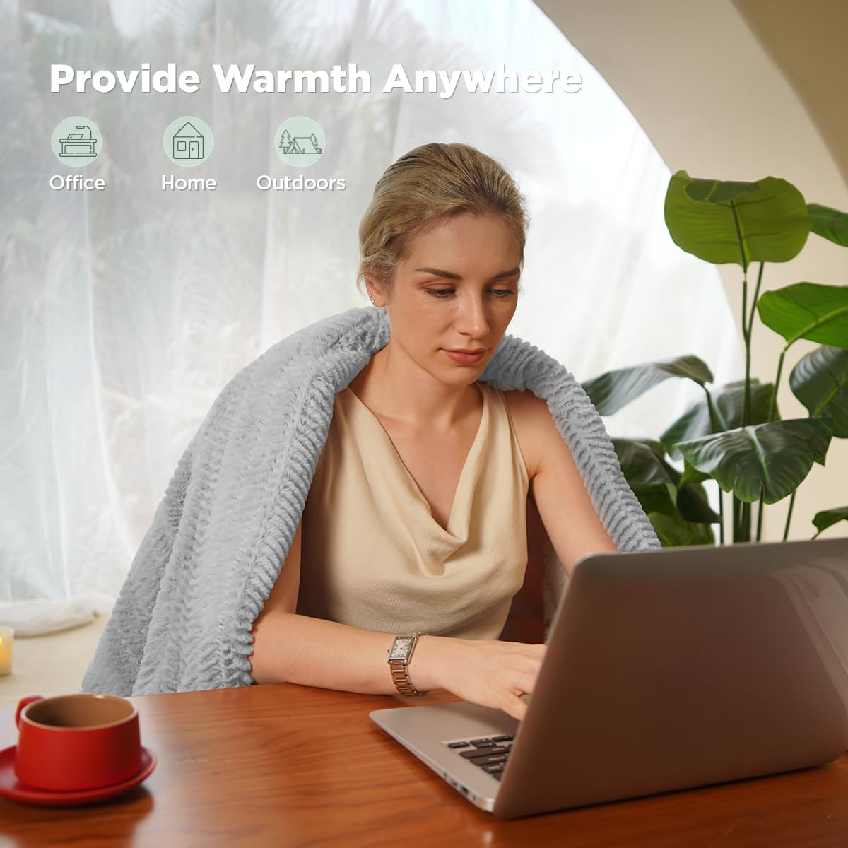 Templewet Heated Blanket Throw 50" x 60",Cute Electric Blanket,Racoon | Timer Settings,Auto Off,Soft Sherpa Heated Throw Blanket,Machine Washable,Fast Heating for Sofa Bed Office Use,Gifts for Mom