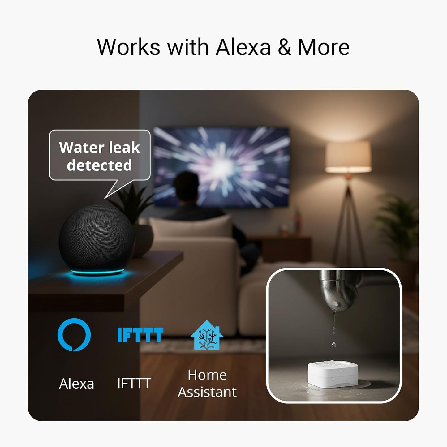 YoLink Water Leak Starter Kit: Hub + 6 Leak Sensor 1 (Silent), LoRa Long-Range, App/SMS/Email Alerts, D2D Offline Triggers, 2 AAA Up to 5-Year Battery, Compatible with Alexa/IFTTT/Home Assistant