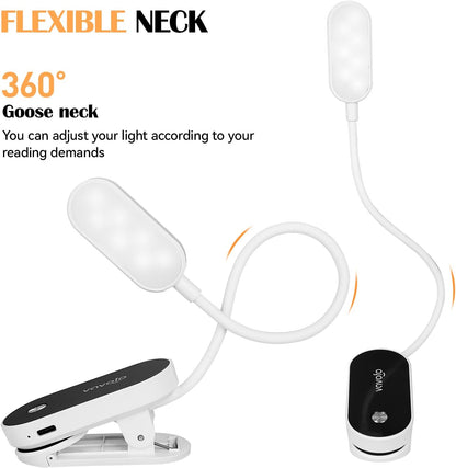 VAVOFO Rechargeable Book Light, 14 LEDs Eye Care Clip On Amber Reading Light for Bookworms Reading in Bed with 9 Colors 9 Brightness (Blue)
