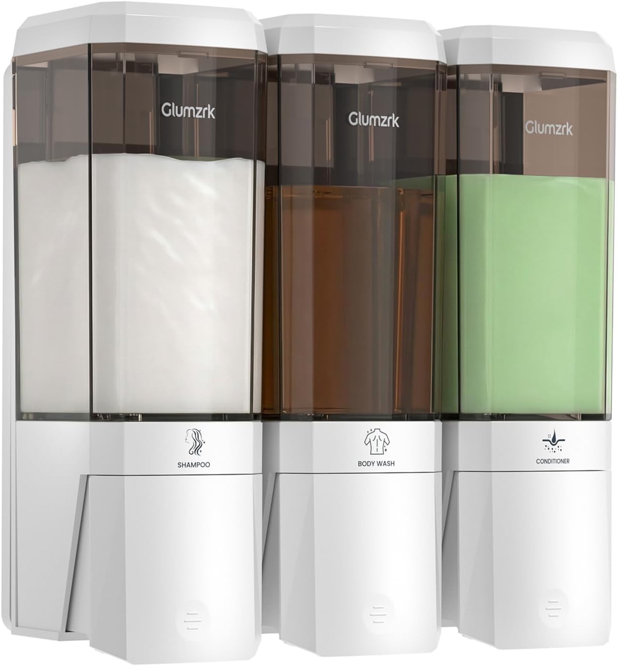 Shampoo and Conditioner Dispenser 3 Chamber No Drill Shampoo Dispenser for Shower Wall Mounted Shower Soap Dispenser 3 * 500ml Refillable Shower Dispenser for Bathroom Hotel(Black 3 Chamber)
