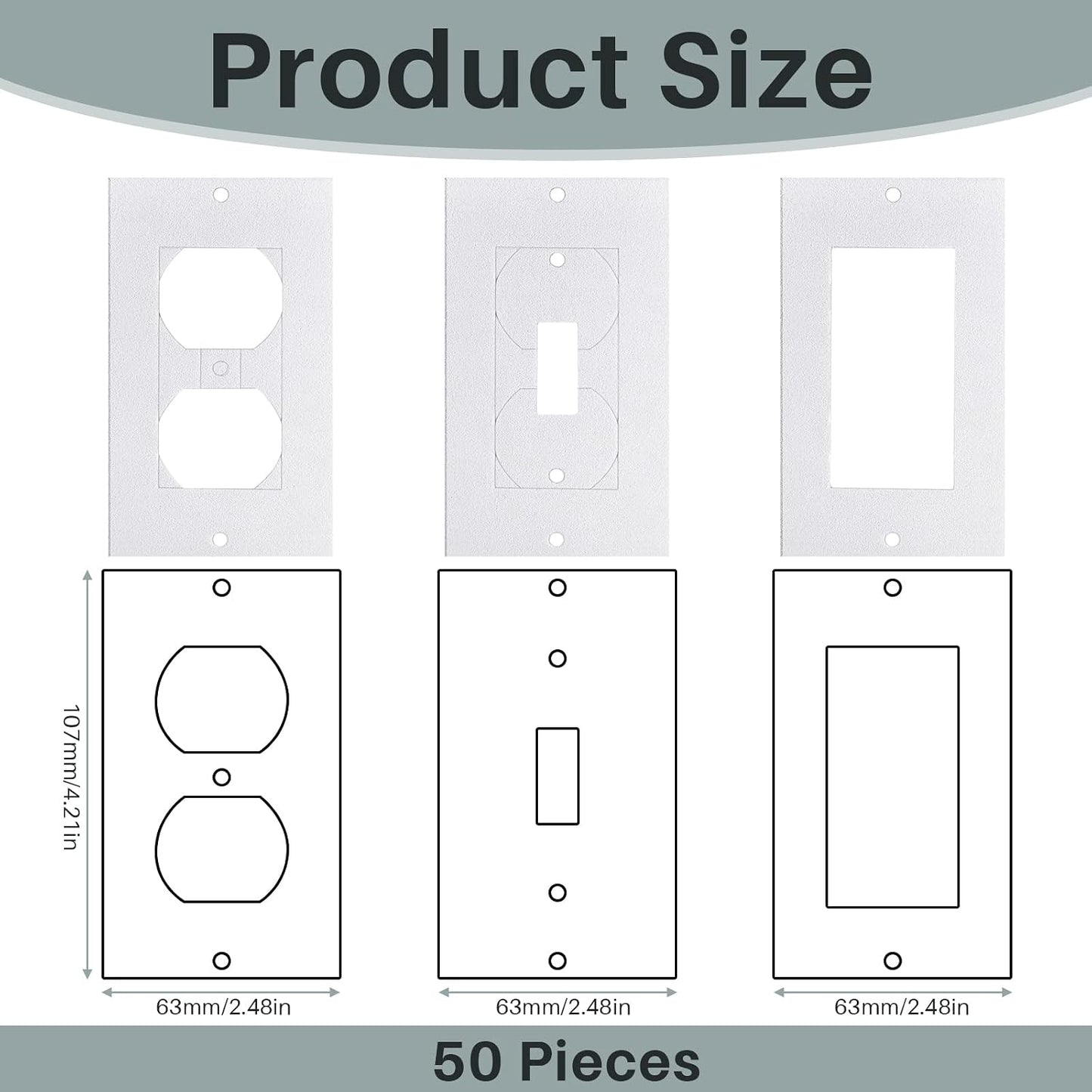 50 Pack Outlet Wall Plate Insulation Gasket Weatherproof Wall Gasket Replacement EVA Insulation Foam Gasket Sealer Outlet Pads Insulated Covers Plug Sealer Light Switch Socket