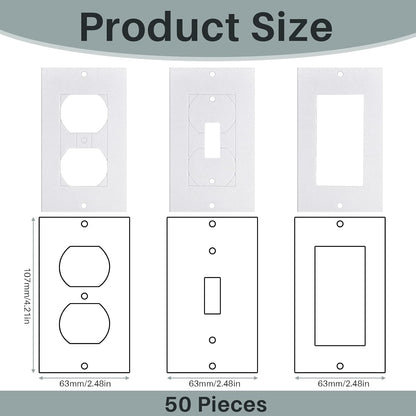 50 Pack Outlet Wall Plate Insulation Gasket Weatherproof Wall Gasket Replacement EVA Insulation Foam Gasket Sealer Outlet Pads Insulated Covers Plug Sealer Light Switch Socket