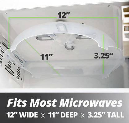 HOVER COVER Magnetic Microwave Splatter Cover for Food - 12-Inch - Gray | BPA-Free Lid, Vented Plate Guard with Steam Vents, Anti-Splash Microwave Lid, Dishwasher Safe, Space-Saving Magnetic Storage