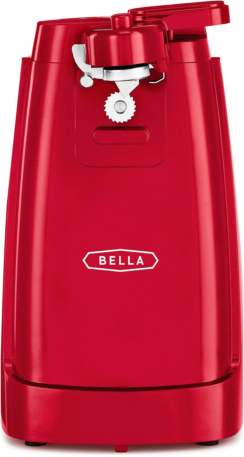 bella Automatic Can Opener, Hands Free, Battery Operated, Cordless, Stainless steel blade to open any Size Can with Magnet to Safely Remove Lid, Seamless Opening Decreases Sharp Edges, Slate