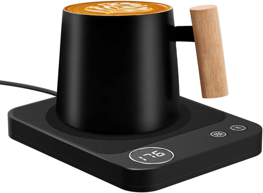 Mug Warmer, Electric Coffee Warmer with 3 Temp Settings, 2-12H Auto-Shutoff Coffee Mug Warmer for Home/Office Desk, Smart Cup Warmer for Milk Tea/Hot Drinks, Candle Warmer Plate (No Cup Included)