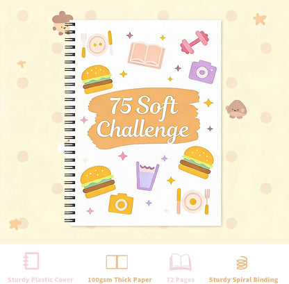 75-Day Soft Challenge Journal Daily Wellness Planner with Rainbow Pages Wellness & Habit Trackers Fitness Self-Care and Goal Tracker