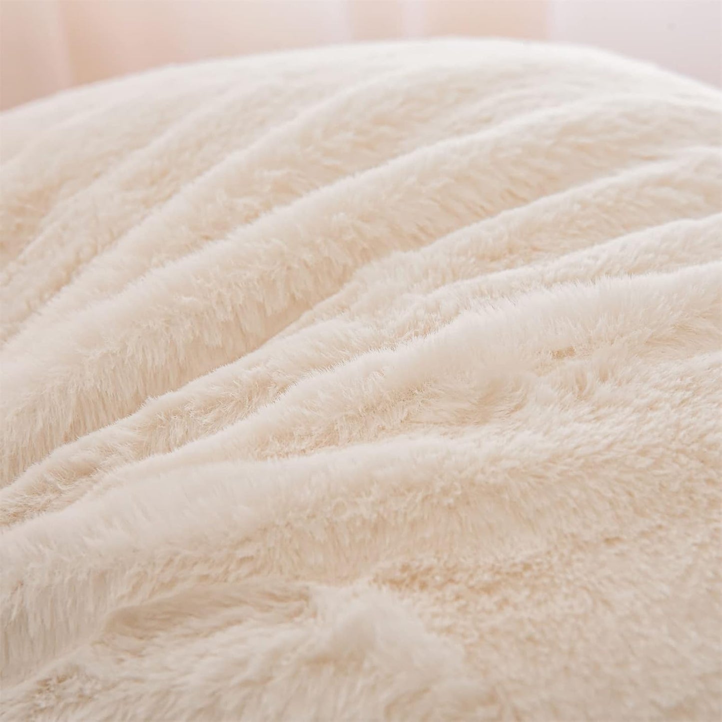A Nice Night Ivory Reading Pillow, 18.5" Bed Wedge Pillows with Arms | Back Support For Sitting,Faux Fur Backrest Pillow For Adult Children, Supports Reading,Gaming & Relaxing in Bed,Couch,Floor