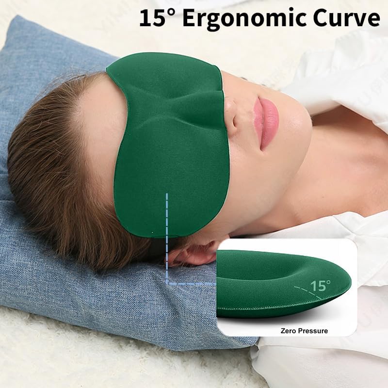 Sleep Mask for Back and Side Sleepers 1 Pack, 3D Light Blocking Eye Mask for Sleeping, Zero Pressure Eye Cover for Women and Men, Lightweight Breathable Night Blindfold Black