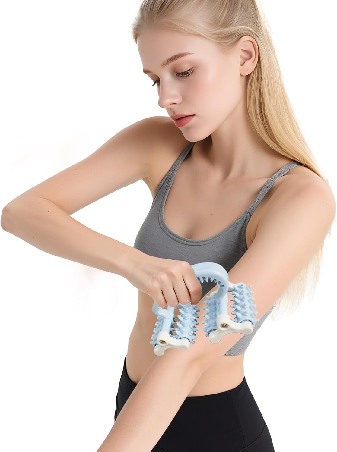 Cellulite Massage Tool,Anti Fascia Release Muscle Cellulite Roller | Lymphatic DrainageMassager Tools for Trigger Point Deep Tissue for Legs/Thighs/Butt/ Back (Blue)