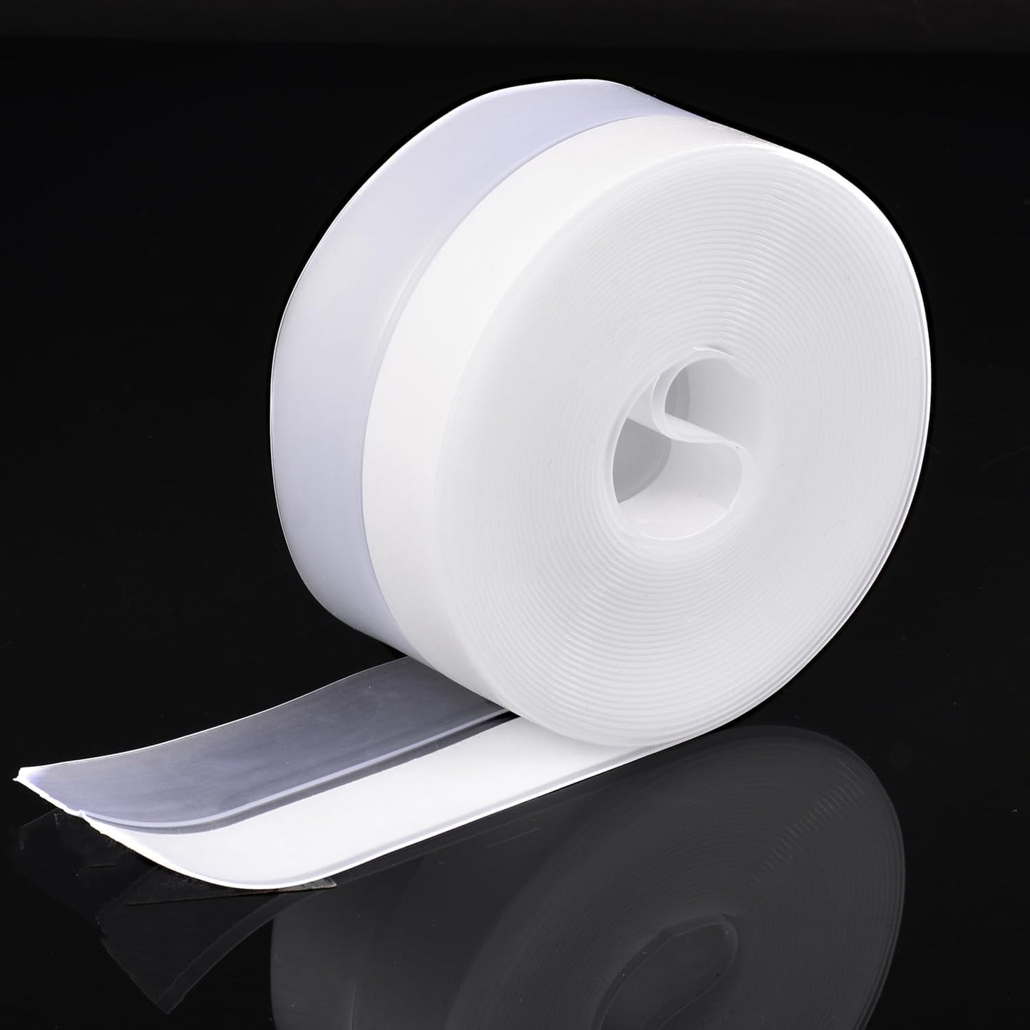 Silicone Seal Weather Stripping Tape 16.5 Feet Strip Bottom Draft Insulation Stopper Tape Weatherproof Soundproof for Door or Window Bathroom Shower Glass Gaps（45mm*5m）