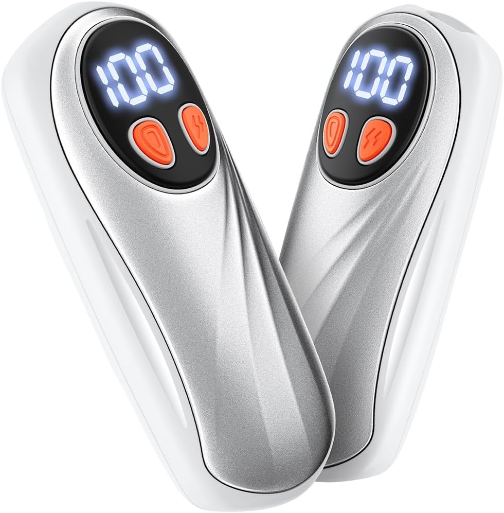 Hand Warmers Rechargeable 2 Pack, 6000mAh Electric Hand Warmers, Silver