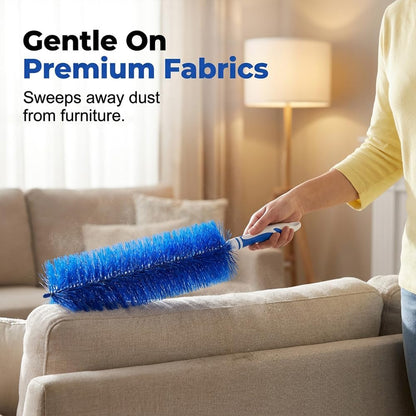 Fan Cleaning Brush, 2026 New Bendable Microfiber Head Dusting Brushes, Reusable Fan Cleaner Brush Dust Remover for Electric Fans, Air Conditioning, Car Vents and Blind，Blue：43cm