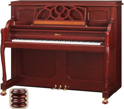 4 Pcs Solid Wood Upright Piano Caster Cups,Furniture Caster Cups,HilerPunk Sofas Beds Chairs Wheel Caster Cups Pads,with Non-Slip & Anti-Noise Felt Pads,for Hardwood Floor Protectors-Natural Wood