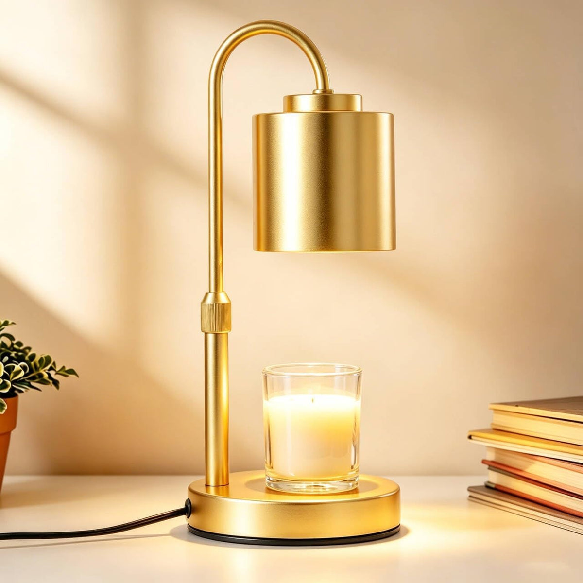 CASTLELIFE Dimmable Candle Warmer Lamp with Timer, Height Adjustable Candle Warmer for Jar Candles, Electric Wax Melt Warmer for Home Decor House Warming Gifts, Birthday Gifts for Women, Black Clear