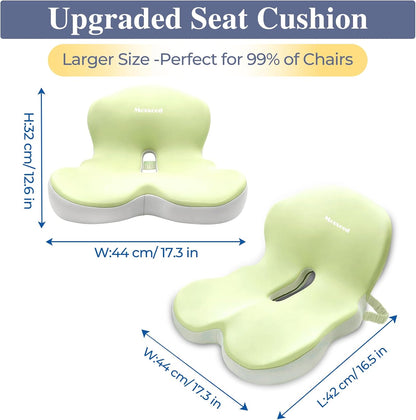 Car Seat Cushion with Lumbar Support Pillow, Seat Cushion for Driving