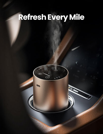 Waterless Essential Oil Diffuser, Rechargeable Scent Diffusers with 3 Mist Levels & Timers, Portable Aromatherapy Diffuser for Home Car Room Studio Office, Black Metal