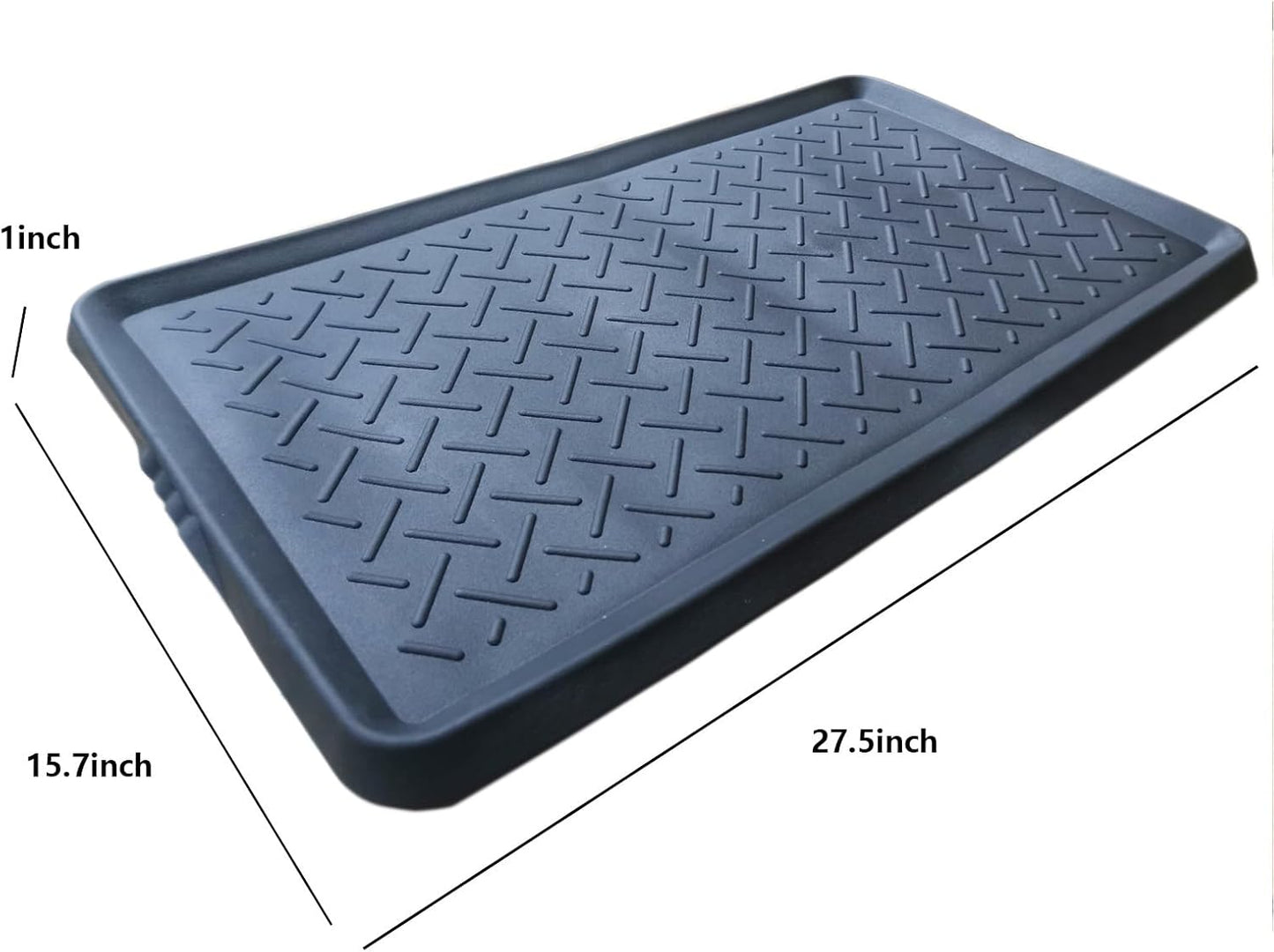 Boot Tray for Entryway,Hard Plastic Boot Mat,Shoe Tray,Shoe Mat for Indoor and Outdoor Use (Black Flower (Hard Plastic), 29.5X14.9 inch)