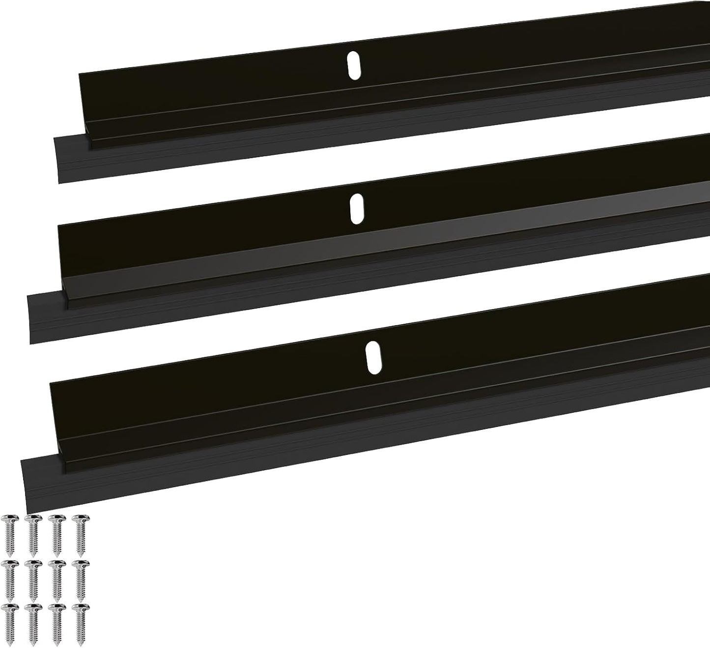 AMZNOVA Door Sweep Door Threshold Sweeper, 36in, Brown, 2Pack | Sweep Aluminum and Vinyl for Interior & Exterior Bottom, Dust Bug Draft Stopper Storm Weatherproof Aluminum Vinyl Sweeper