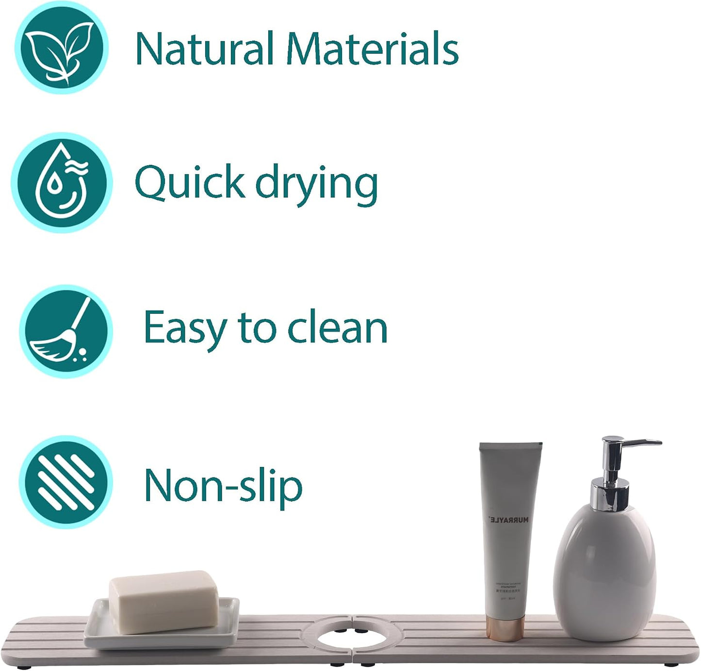 Water Absorbing Stone Kitchen Sink Mat Faucet Splash Guard for Bathroom | Quick Dry, Raised Feet, Diatomaceous Earth, Stone Faucet Mat, Sink Protector for Counter, Sink Accessories, Bathroom Decor