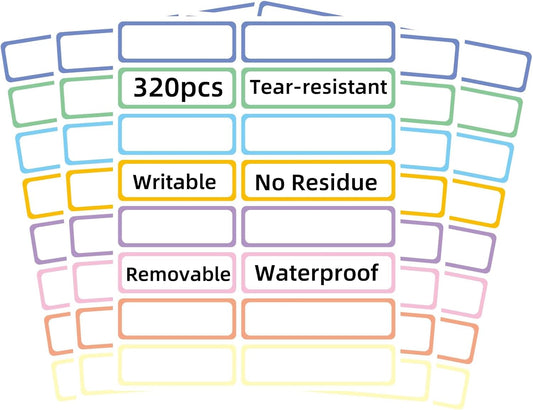 Removable Label Stickers for Organizing -200PCS 3 x 2 inch Waterproof White Handwrite Blank Labels, Classroom, Office & Home Organization for Storage Bins, Moving, Folders, Freeze Food