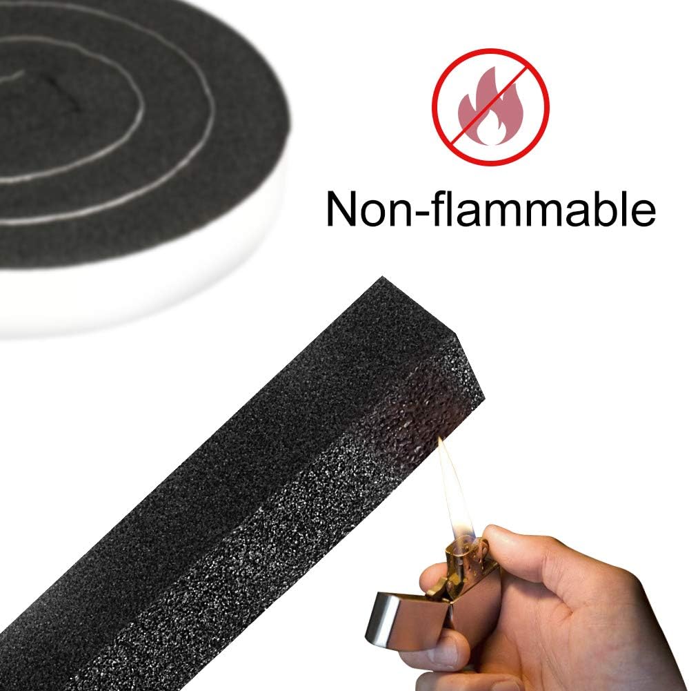 2 Rolls Foam Seal Tape for Door Window Insulation, Soundproof and Shockproof Foam Adhensive Strip, 3/8" Wx3/16 T Single Sided Foam Tape, Cold Air and Draft Closed Cell Seal Strip,Total 32FT