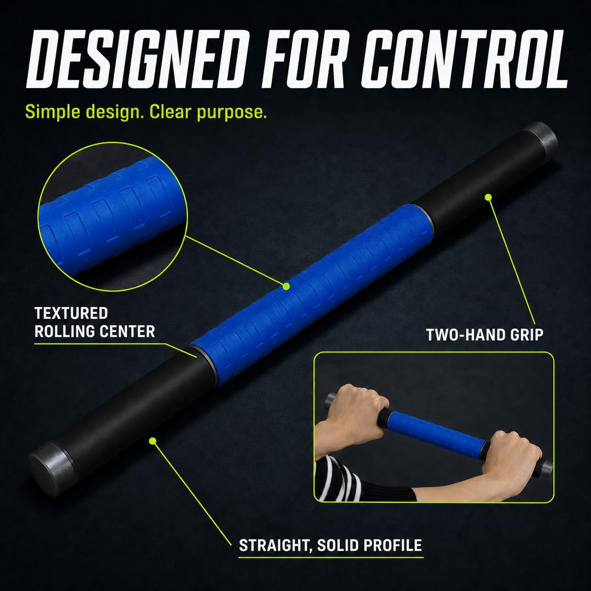 Muscle Roller Massage Stick for Legs Massager Roller-Calf Roller Deep Tissue Release Muscle Soreness, Trigger Points for Legs, Neck, Calves, Thighs, Shins, Back