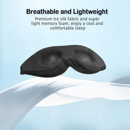 LitBear Sleep Mask for Side Sleeper Women Men, Eye Mask for Sleeping | Light Blocking 3D Contoured Sleeping Mask, Soft Breathable Sleep Eye Mask with Adjustable Elastic Strap for Travel, Black