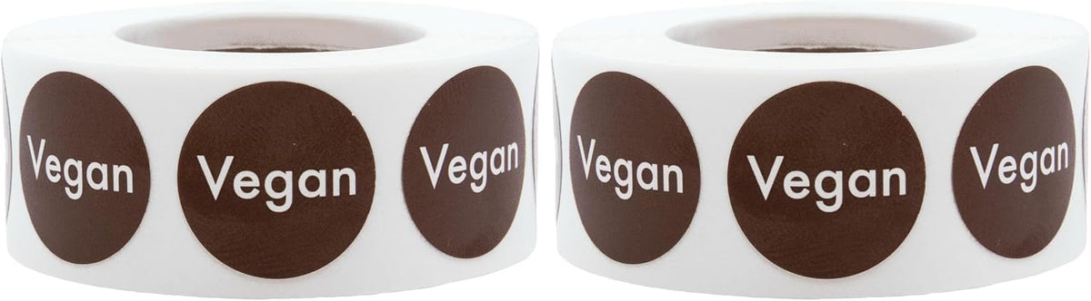 Vegan Food Rotation Labels .75 Inch Round Circle Dots 500 Adhesive Stickers