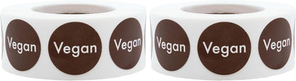 Vegan Food Rotation Labels .75 Inch Round Circle Dots 500 Adhesive Stickers