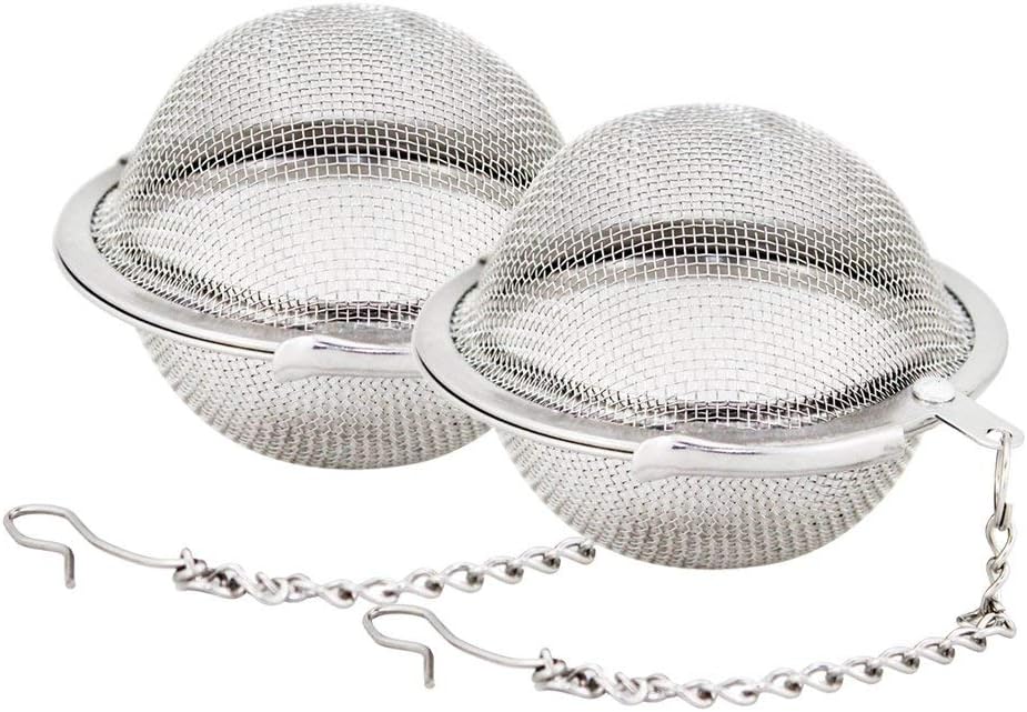 Fu Store 2pcs Stainless Steel Mesh Tea Ball 2.1 Inch Tea Strainers