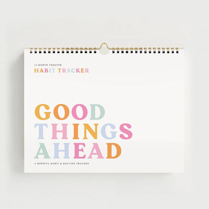 Stay on Track Habit Tracker Wall Calendar – Daily, Weekly & Monthly Habit Journal for Goal Setting & Productivity – Undated Spiral Planner by ThreeKin Collective