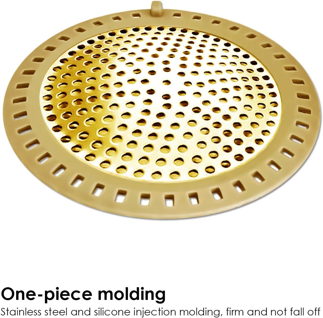 Seatery 2PCS Shower Drain Hair Catcher, Shower Drain Strainer, Stainless Steel with Silicone Edging, 4.75 Inch Diameter