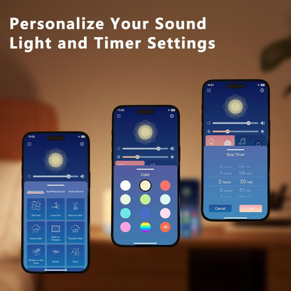 Easysleep White Noise Sound Machine with 30 Sounds 12 Night Light 32 Volume 3 Timers Portable Sleep Sound Machine for Office Travel Noise Canceling Lullaby & Rain Sound for Baby Kids Adults