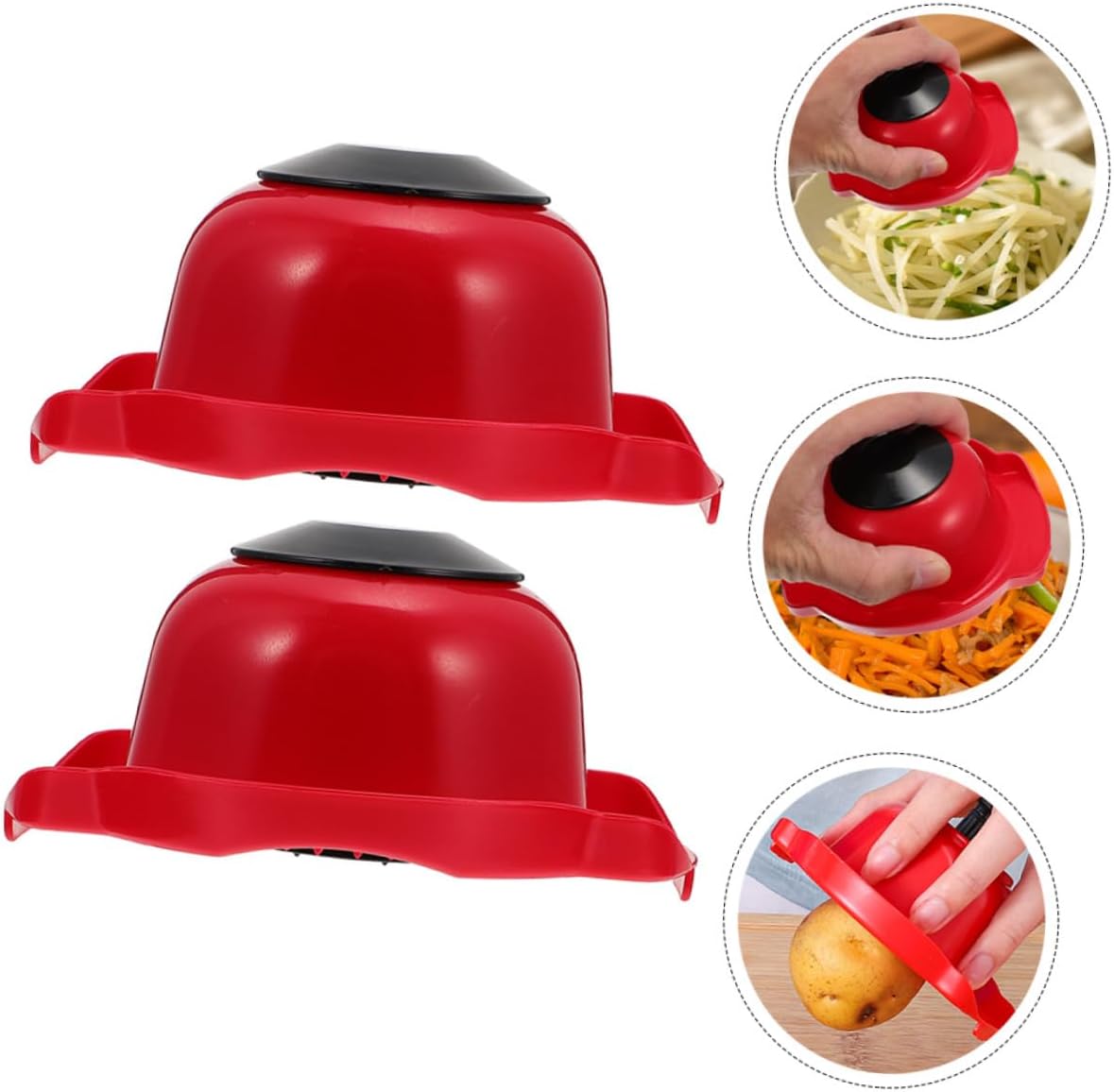 Happyyami 2pcs Food Safety Holders Ergonomic Kitchen Food Slicer Guards for Safe Vegetable Cutting Non-slip to Clean Material