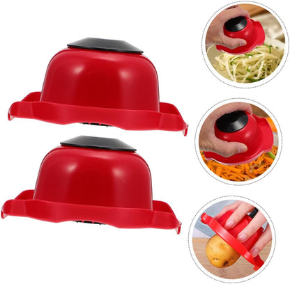 Happyyami 2pcs Food Safety Holders Ergonomic Kitchen Food Slicer Guards for Safe Vegetable Cutting Non-slip to Clean Material