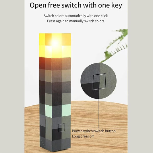 Light-up Wall Torch Lamp with 3 Lighting Levels, Hand Held & Wall Mountable Table Lamps, USB Rechargeable Night Light, Costume Cosplay Bedside Lamp for Home/Office Decor