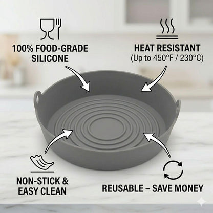 Reusable Silicone Air Fryer Liners 2 Pack, 7 & 8 Inch Nonstick Basket | Heat Resistant • Dishwasher Safe • Reusable Silicone • Fits 7 & 8 Inch Baskets • For Baking, Roasting & Air Frying