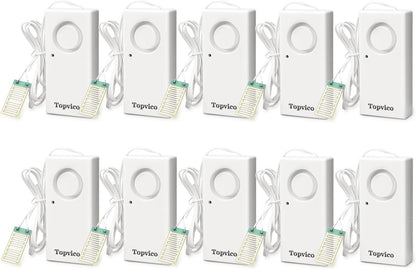 Water Alarms Leak Detector, 120dB, 37.8 Inches Cable, 2 Packs | for Home Basements, RV Water Heater, Sump Pump Overflow Moisture Floor Flood Sensor, Work Alone Battery Operated