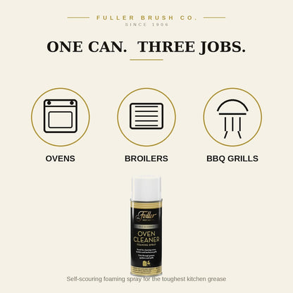 Fuller Brush Heavy Duty Oven Cleaner Spray - Fume Free, Self-Scouring Foam Cuts Baked-On Grease in 10 Min - No Harsh Smell, Minimal Scrubbing - Ovens, Broilers, Grills & Stainless Steel, 14 oz USA