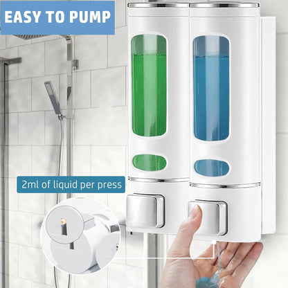 Single Wall Mounted Hand Soap Dispenser, 13.5oz/400ml Black Showe | Clear Refillable Liquid Lotion Soap Dispenser, Gel Container Shower Pump Dispenser and Organizer for Bathroom Kitchen