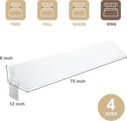 IFNOW Queen Size(60"x6"x10") Bed Wedge Pillow for Headboard, Mattress Gap Filler(0-8"), Bed Wedge for Gap Between Your Headboard and Mattress Dark Grey | High-Density Foam,Fills 0-8"Mattress Gap,Prevents Pillow & Items Falling,Works with Headboard or