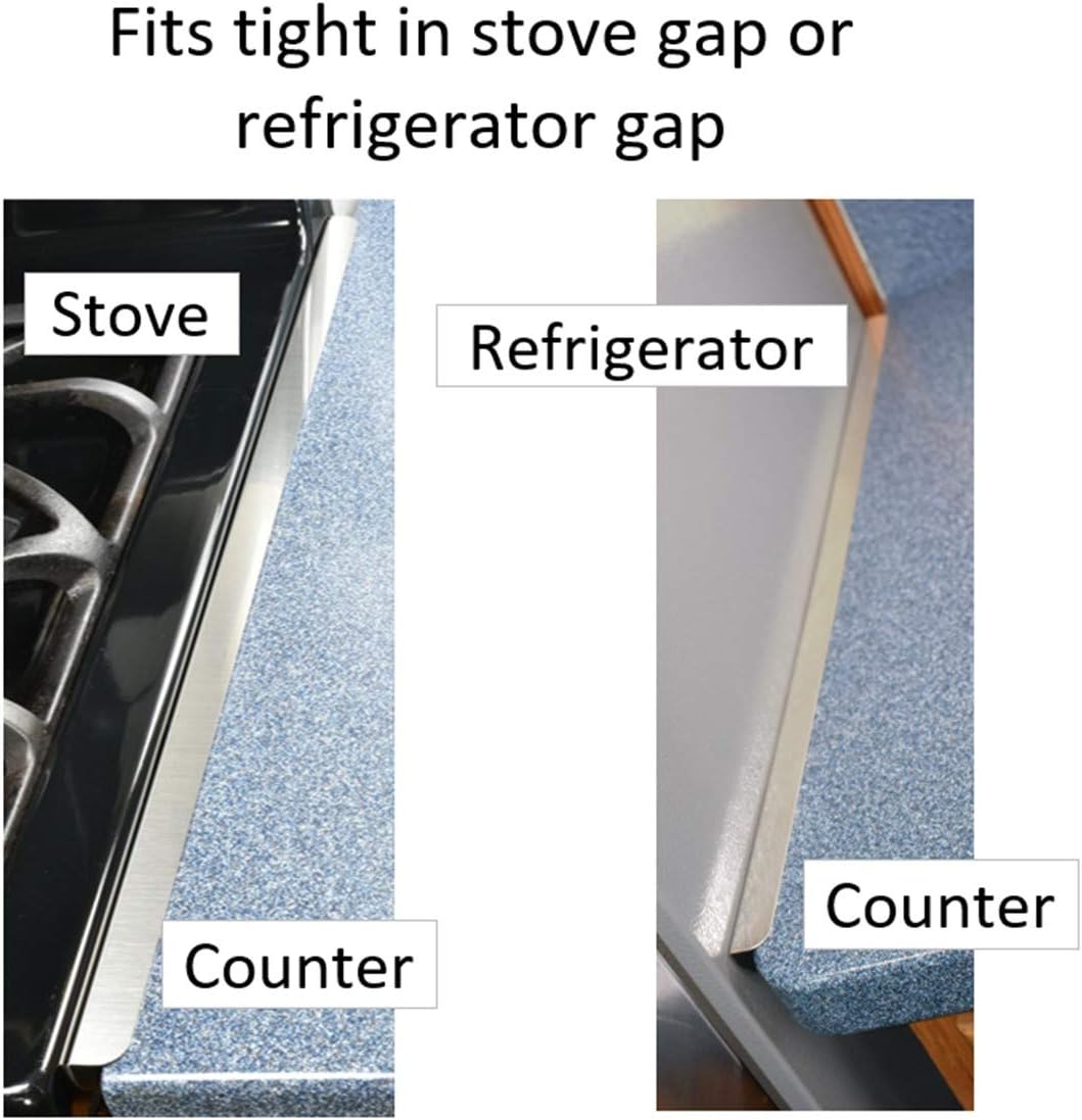 TrueGem Stove Gap Covers, 23.4", Black | Stainless Steel