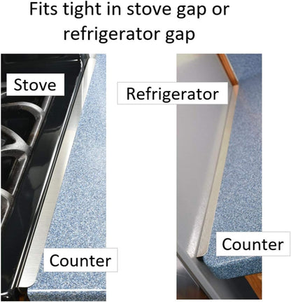 TrueGem Stove Gap Covers, 23.4", Black | Stainless Steel