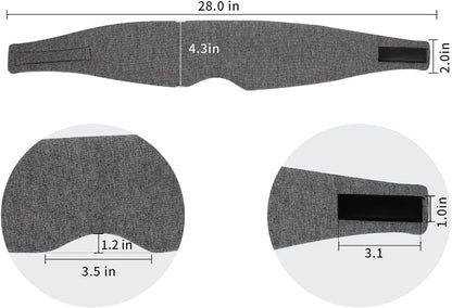 Sleep Mask for Men Women,100% Cotton Sleep Eye Mask with Fully Adjustable Strap, 100% Light Blocking Eye Mask for Sleeping, 0 Pressure Eye Covers for Travel Yoga Nap (Gray)