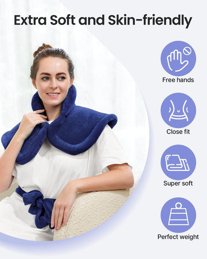 RENPHO Electric Heating Pad - 6 Heat Levels for Neck Shoulder and Back, Birthday Gifts for Women Men Mom Dad, Weighted Pad for Snug Fit, ETL Safety Certified, FSA Eligible, 24"x33" Gray