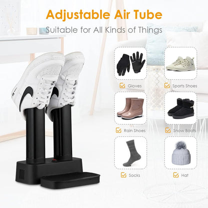 COSTWAY Electric Shoe Dryer, Double Free-Retractable Tubes for Boot, Glove, Suitable for Home, Hotel, Office